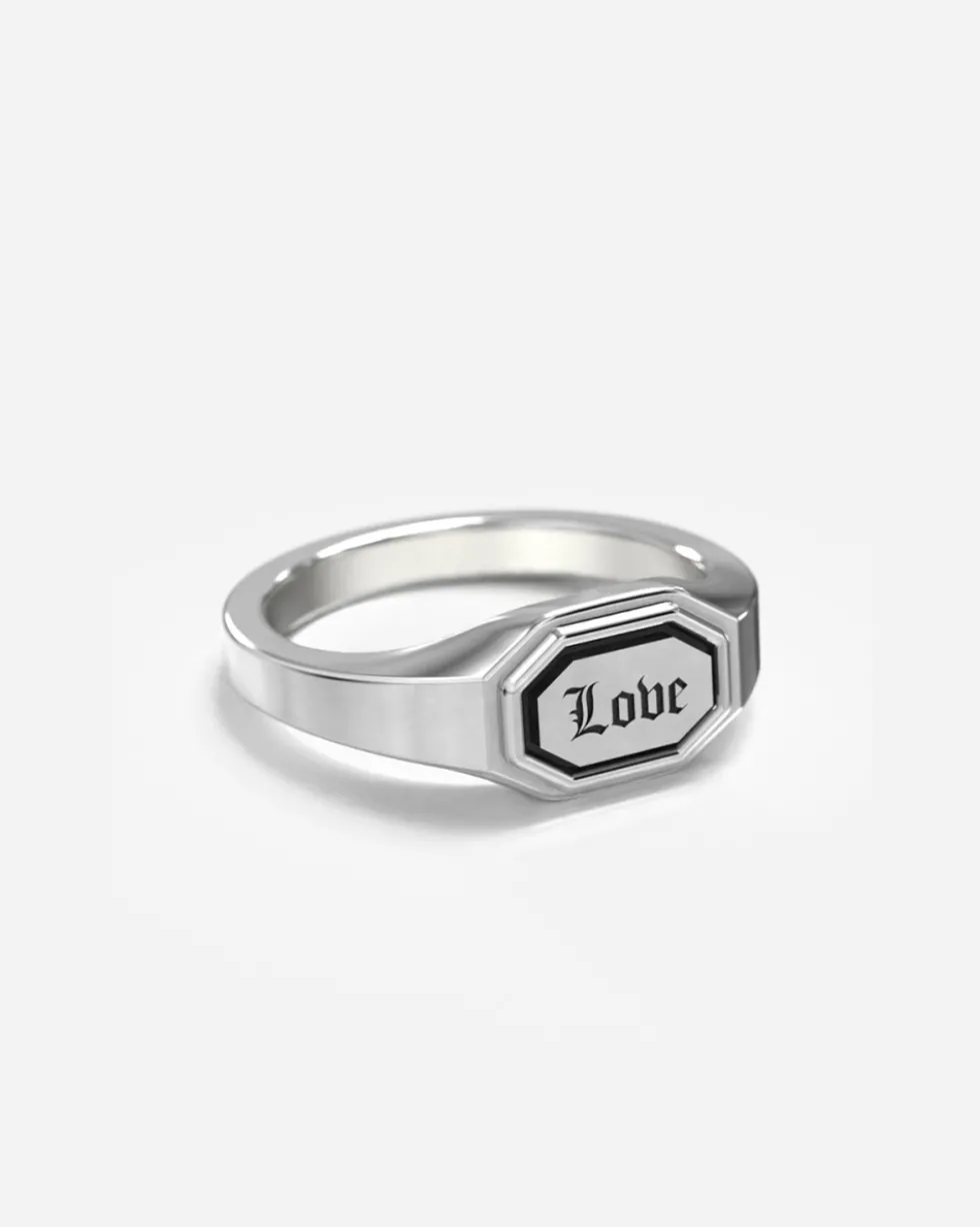 ANELLO CHEVALIER OTTAGONO ORIZZONTALE BALANCE IN ARGENTO PERSONALIZZABILE