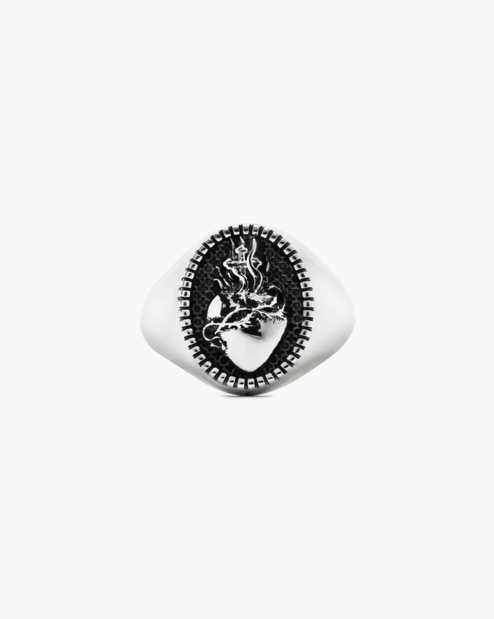 ANELLO CHEVALIER OVALE CUORE SACRO