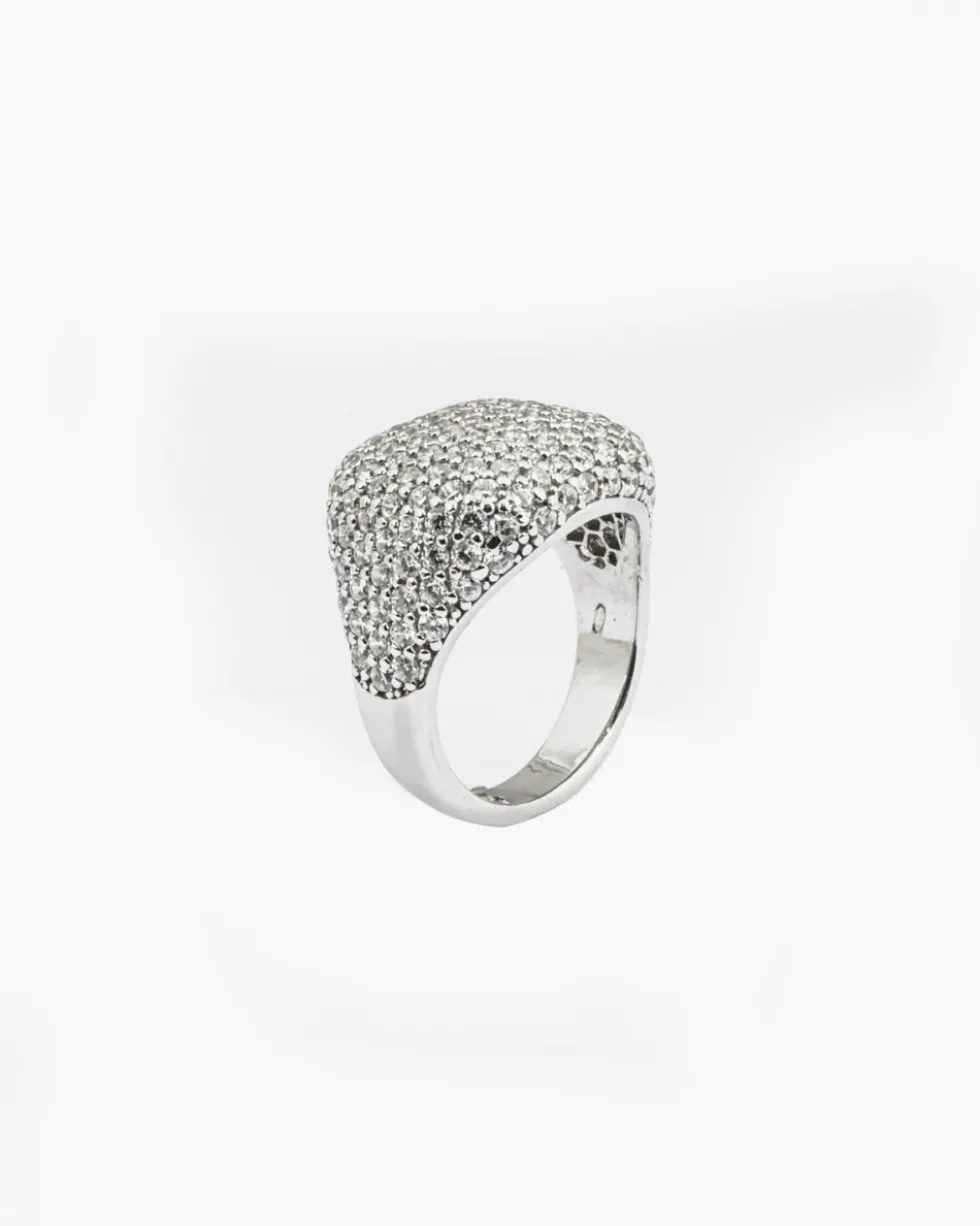 ANELLO CHEVALIER QUADRATO CON BRILLANTI