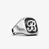 ANELLO CHEVALIER QUADRATO SMUSSATO CON LETTERA INIZIALE PERSONALIZZATA