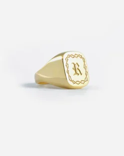 ANELLO CHEVALIER QUADRATO SMUSSATO IN ORO