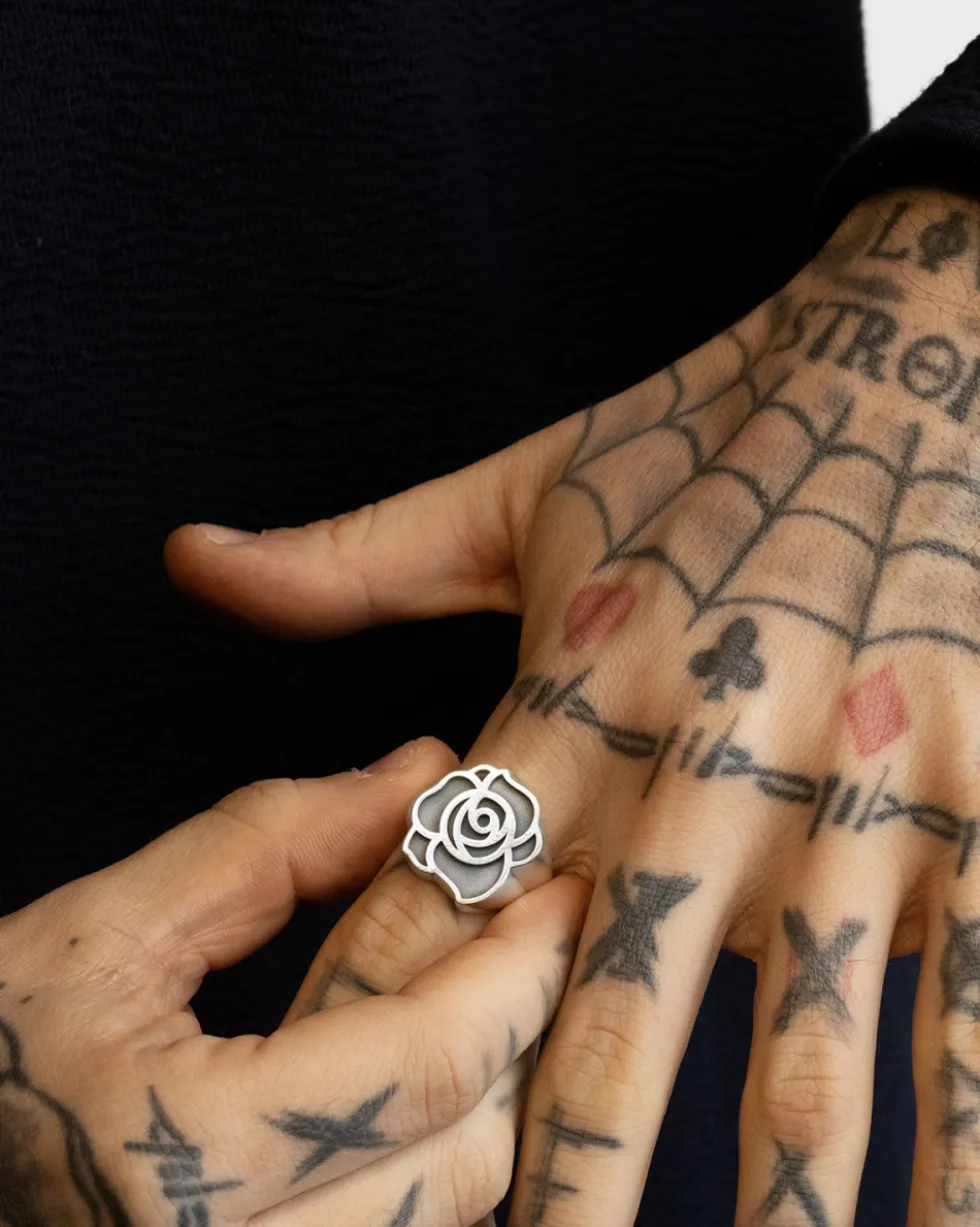 ANELLO CHEVALIER ROSA EROX IN ARGENTO