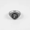 ANELLO CHEVALIER TONDO PUNTINATO CON LETTERA INIZIALE PERSONALIZZABILE