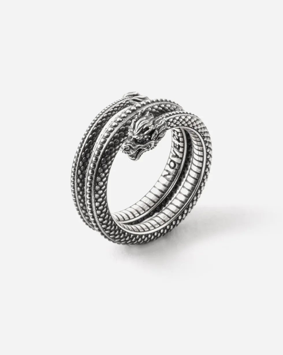 ANELLO DRAGONE CINESE IN ARGENTO