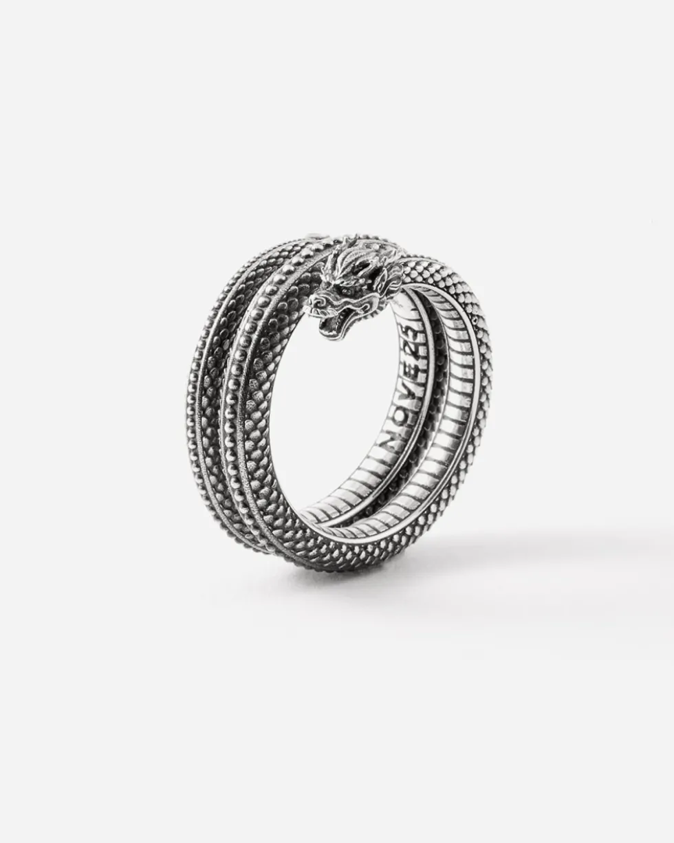 ANELLO DRAGONE CINESE IN ARGENTO