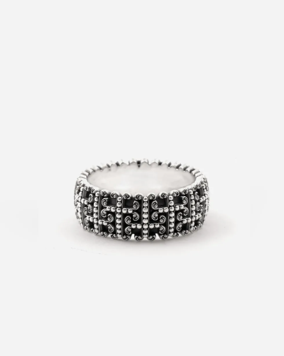 ANELLO FASCIA GOTICA ENLACE IN ARGENTO