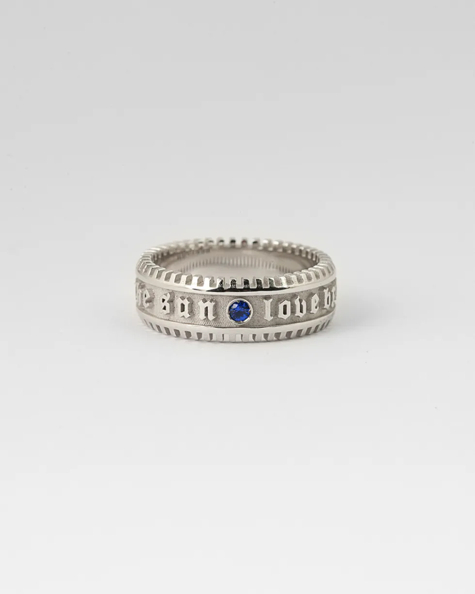 ANELLO FASCIA LA FORTUNA IN ARGENTO CON PIETRA BLU