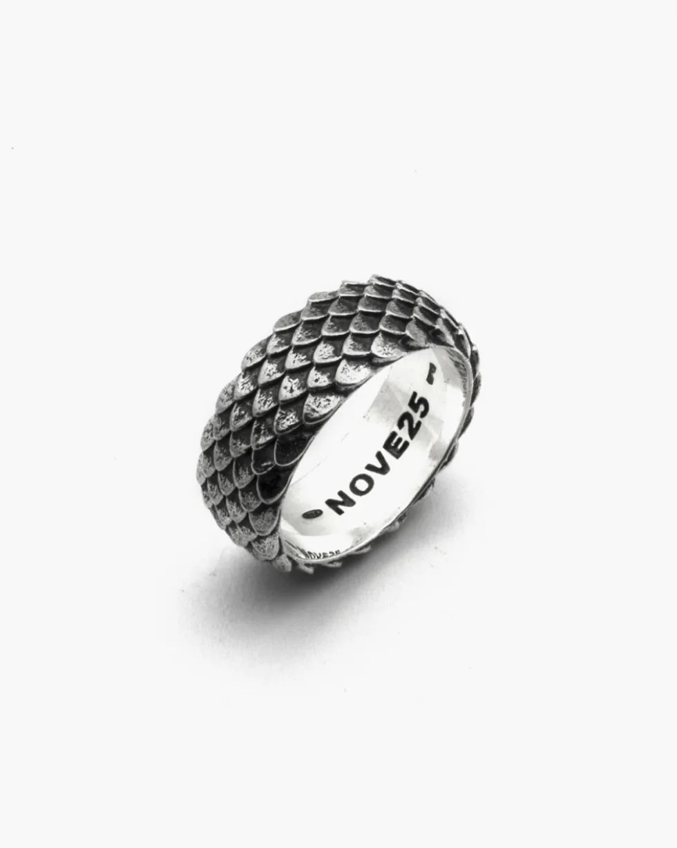 ANELLO FASCIA SQUAMATA IN ARGENTO