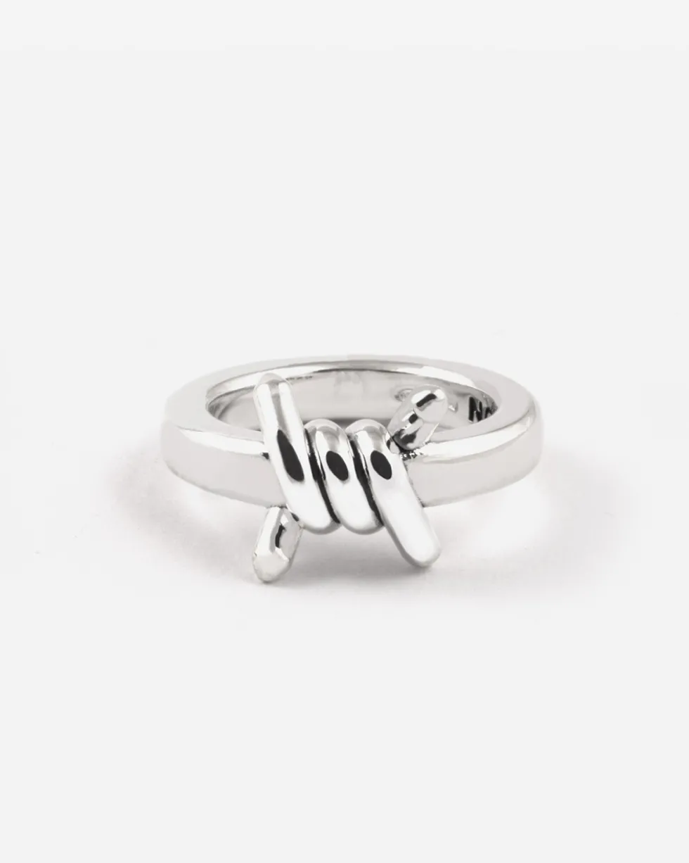 ANELLO FEDE MODULO SPINATO RAZOR IN ARGENTO