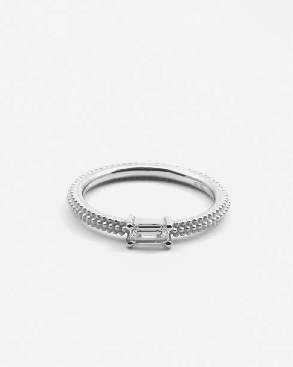 ANELLO FEDINA PUNTINATA SMALL MIRROR IN ARGENTO CON BRILLANTI