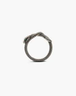 ANELLO FEDINA SERPENTE CON OCCHI CON BRILLANTI VERDI