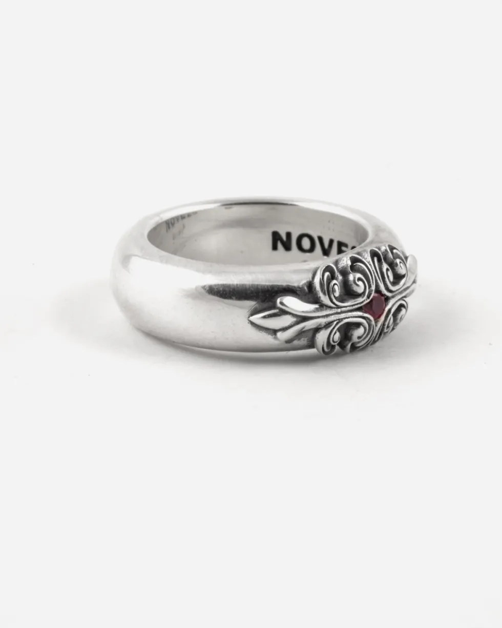 ANELLO FEDONA FAMILIA CON PIETRA ROSSA