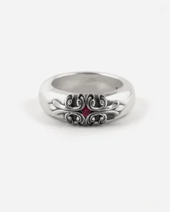 ANELLO FEDONA FAMILIA CON PIETRA ROSSA