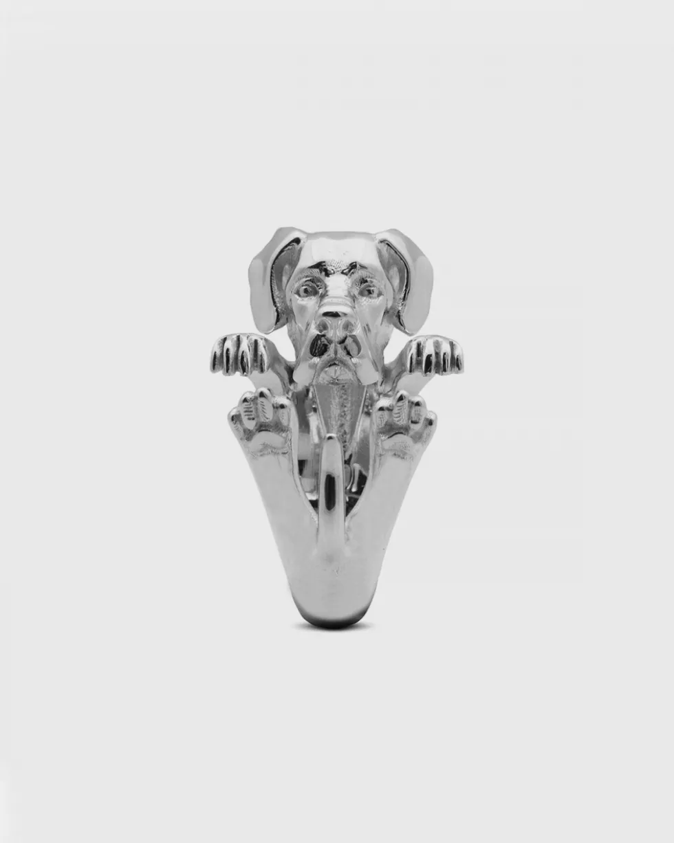 ANELLO HUG CANE ALANO IN ARGENTO