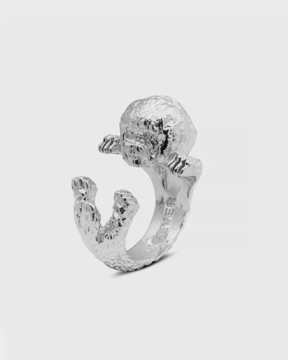 ANELLO HUG CANE BICHON FRISE' IN ARGENTO