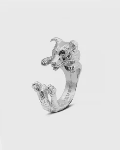 ANELLO HUG CANE BORDER COLLIE IN ARGENTO