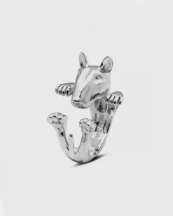 ANELLO HUG CANE BULL TERRIER IN ARGENTO