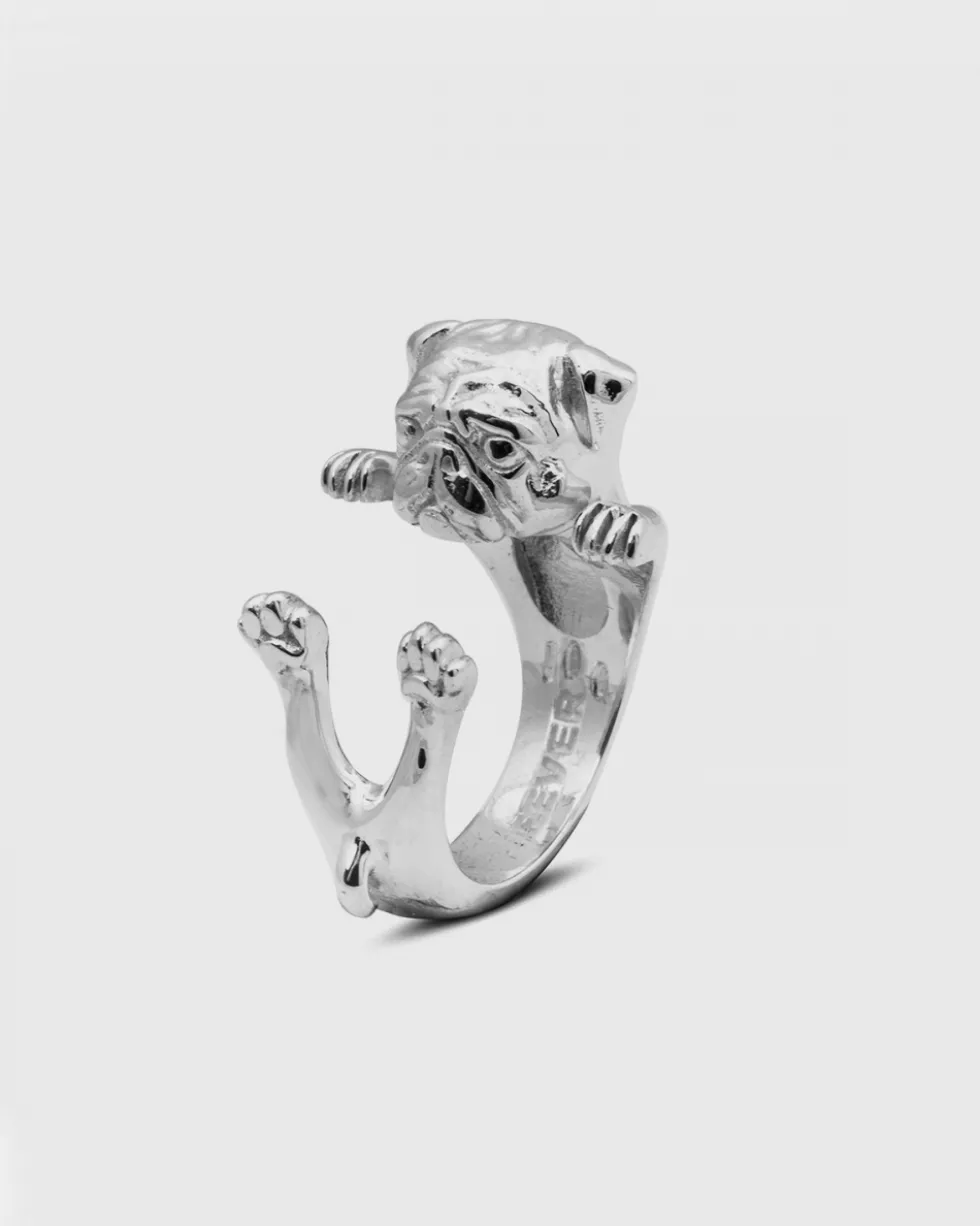 ANELLO HUG CANE CARLINO IN ARGENTO