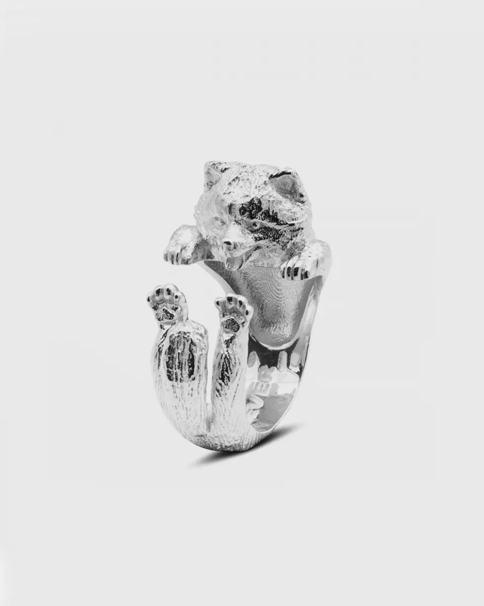 ANELLO HUG VOLPINO DI POMERANIA IN ARGENTO