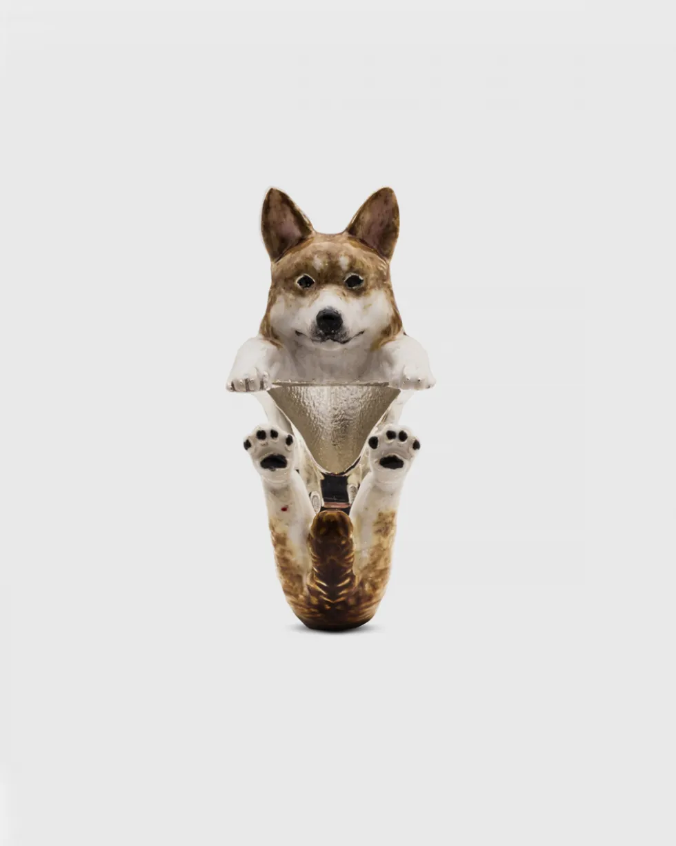 ANELLO HUG WELSH CORGI PEMBROKE SMALTATO