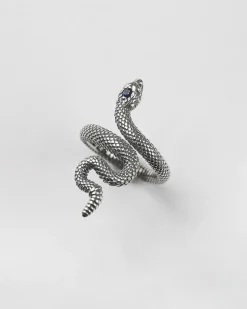 ANELLO SERPENTE CON PIETRA BLU