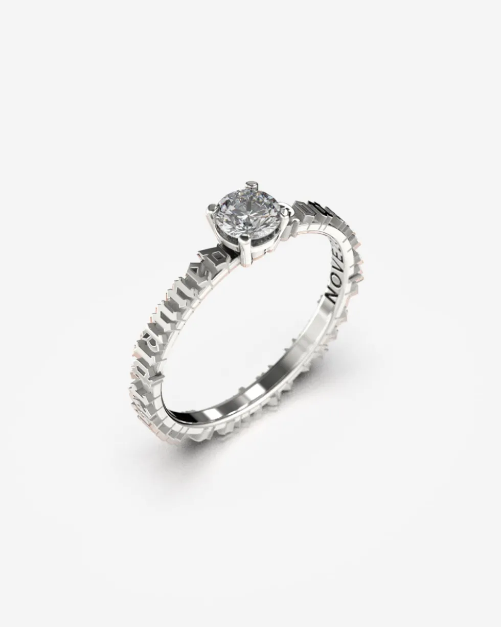 ANELLO SOLITARIO LYRICS ARGENTO CON DIAMANTE