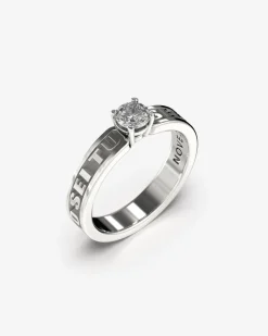 ANELLO SOLITARIO TESTO ARGENTO CON DIAMANTE