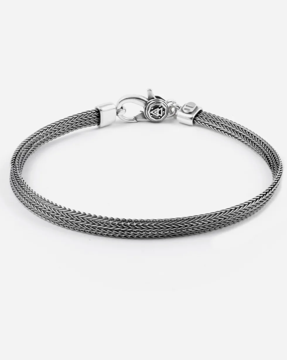 BRACCIALE CALZA PIATTA IN ARGENTO