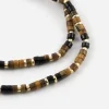 BRACCIALE CILINDRI MINI MARRONI PLACCATO ORO