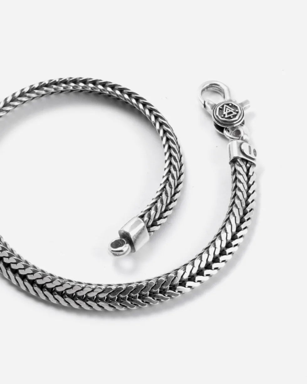 BRACCIALE CODA DI VOLPE COLONNA FULL PERSIAN WAVE IN ARGENTO