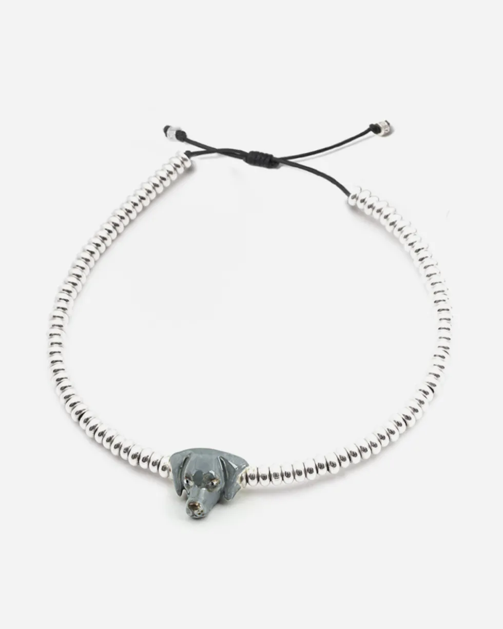 BRACCIALE DOG FEVER TESTA WEIMARANER SMALTATO