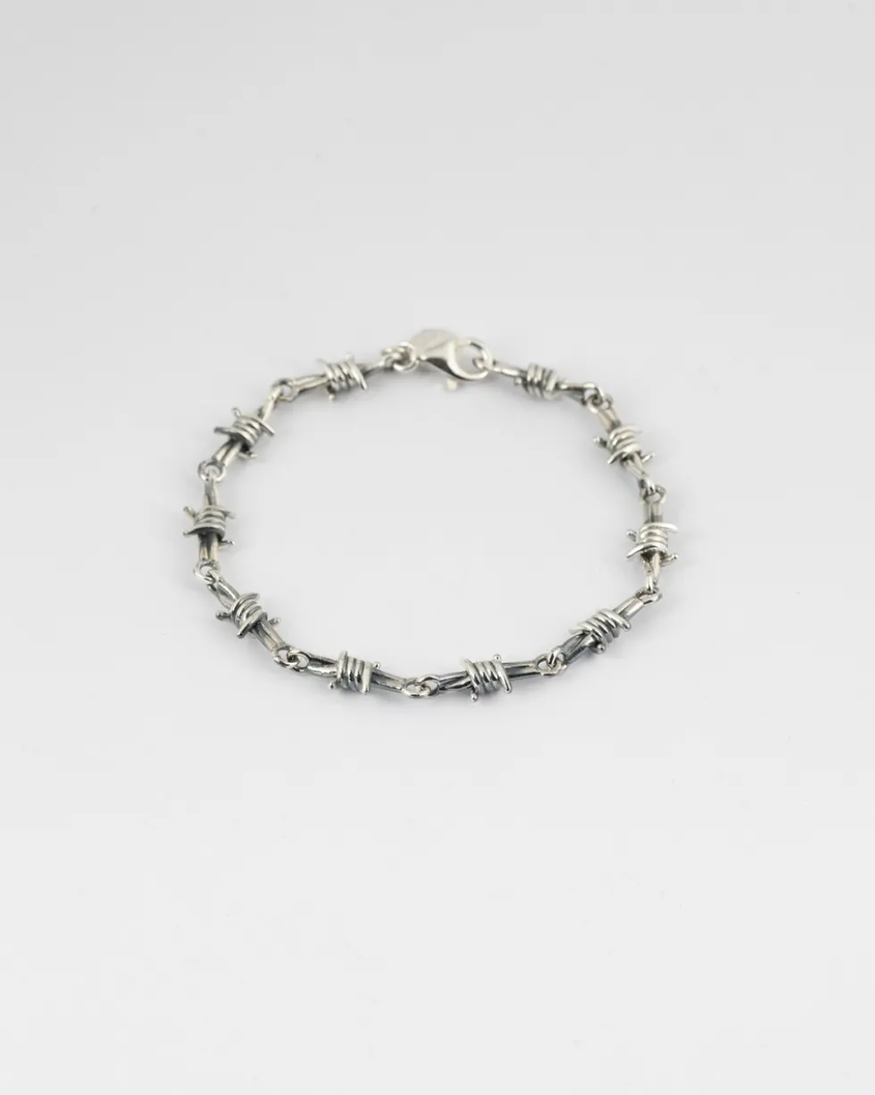 BRACCIALE FILO SPINATO IN ARGENTO