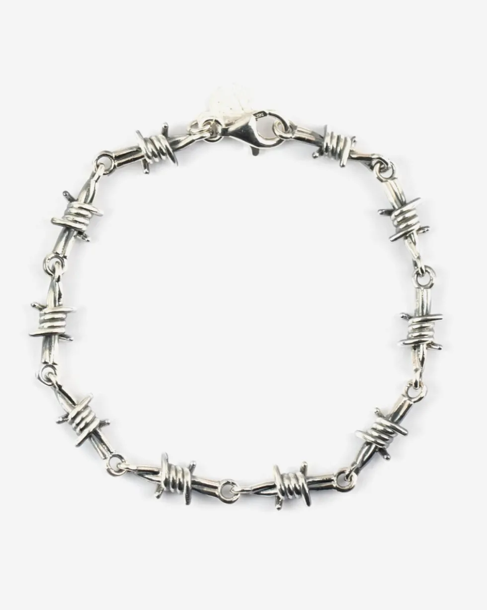 BRACCIALE FILO SPINATO IN ARGENTO