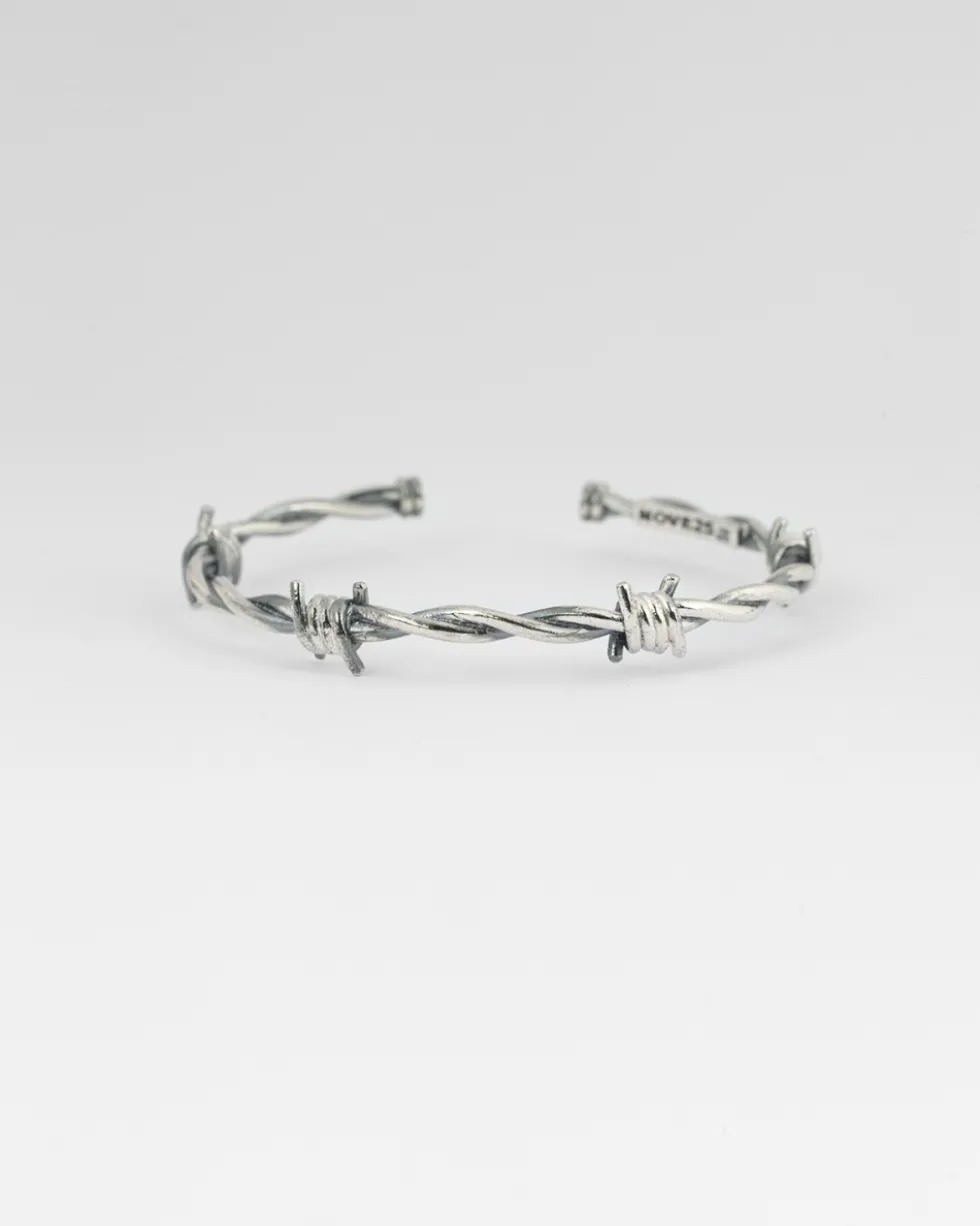 BRACCIALE FILO SPINATO IN ARGENTO
