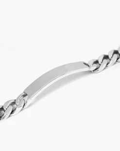 BRACCIALE GRUMETTA QUADRATA CON TARGA FILO 300 IN ARGENTO