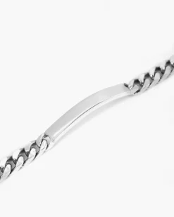 BRACCIALE GRUMETTA QUADRATA CON TARGA FILO 250 IN ARGENTO