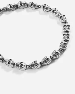 BRACCIALE IN ARGENTO CON TESCHI OSSUARY