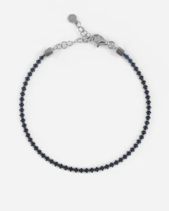 BRACCIALE TENNIS IN ARGENTO CON PIETRE BLU CABOCHON