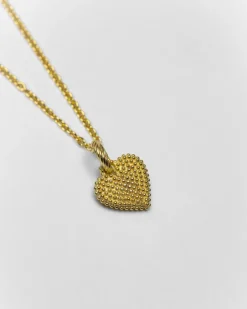 CIONDOLO CHARM CUORE PUNTINATO PLACCATO ORO