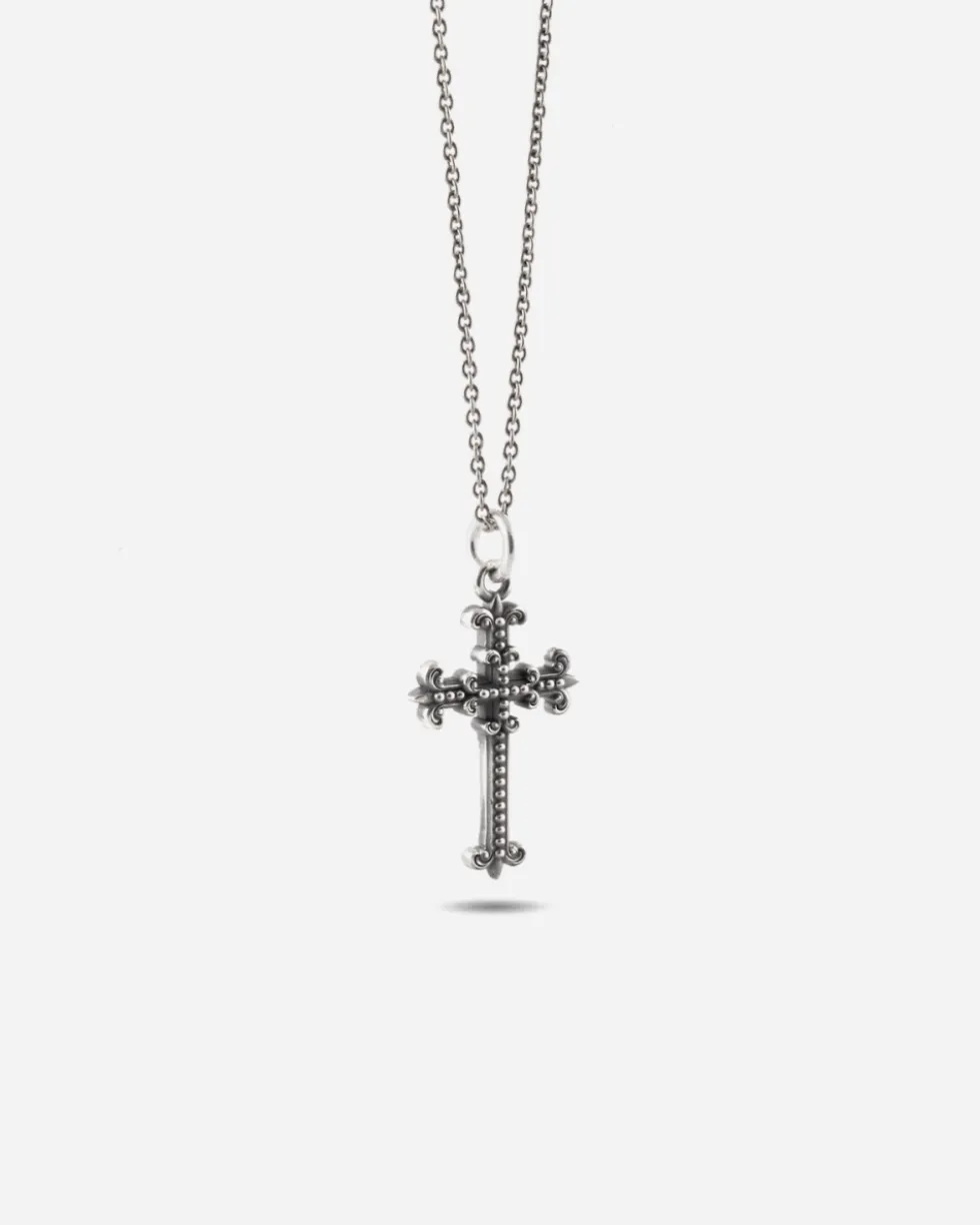 CIONDOLO CROCE GOTICA PICCOLA GRACIA IN ARGENTO