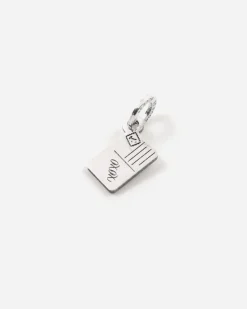 CIONDOLO MINI CHARM CARTOLINA IN ARGENTO