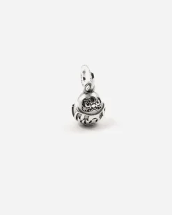 CIONDOLO MINI CHARM DARUMA BAMBOLA GIAPPONESE IN ARGENTO