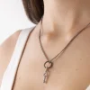 CIONDOLO MINI CHARM QUADRIFOGLIO PUNTINATO IN ARGENTO