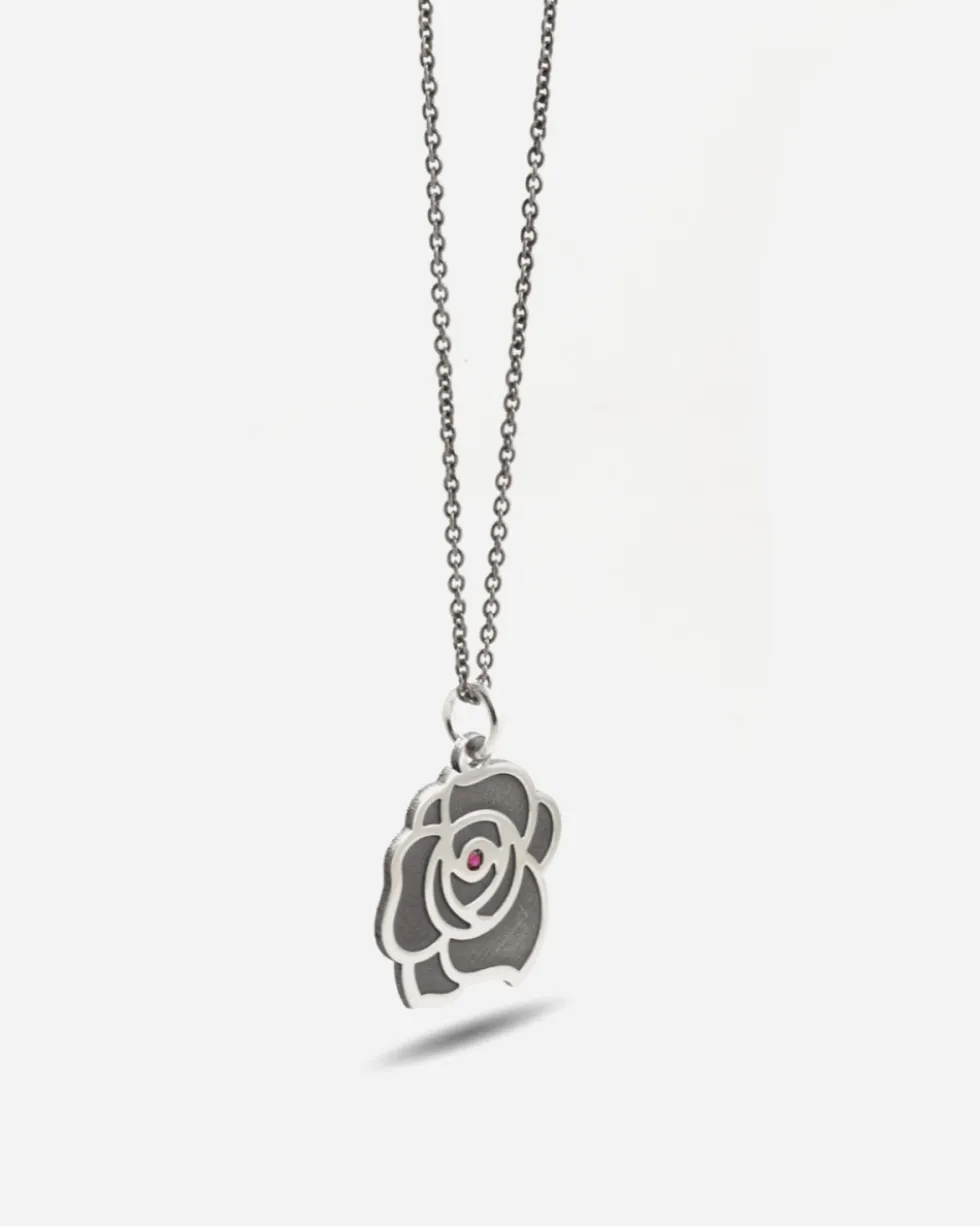 CIONDOLO ROSA EROX IN ARGENTO