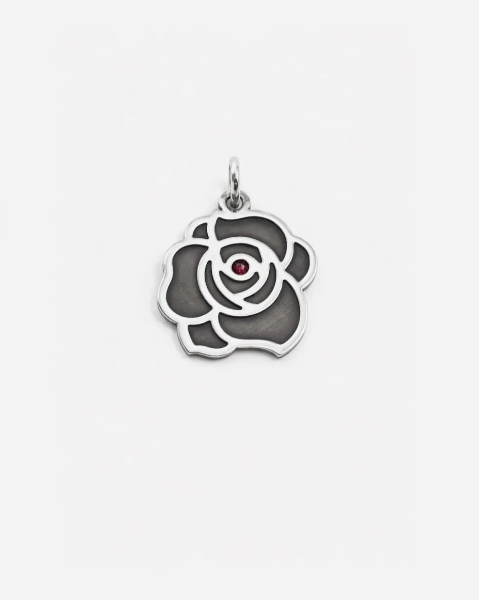 CIONDOLO ROSA EROX IN ARGENTO
