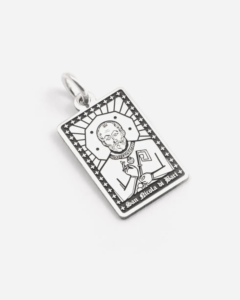 CIONDOLO SANTINO SAN NICOLA DI BARI IN ARGENTO