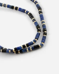COLLANA CILINDRI MINI BLU PLACCATA ORO