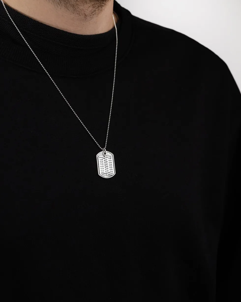 COLLANA CON CIONDOLO PIASTRA MILITARE PROPAGANDA W/ NOVE25 IN ARGENTO