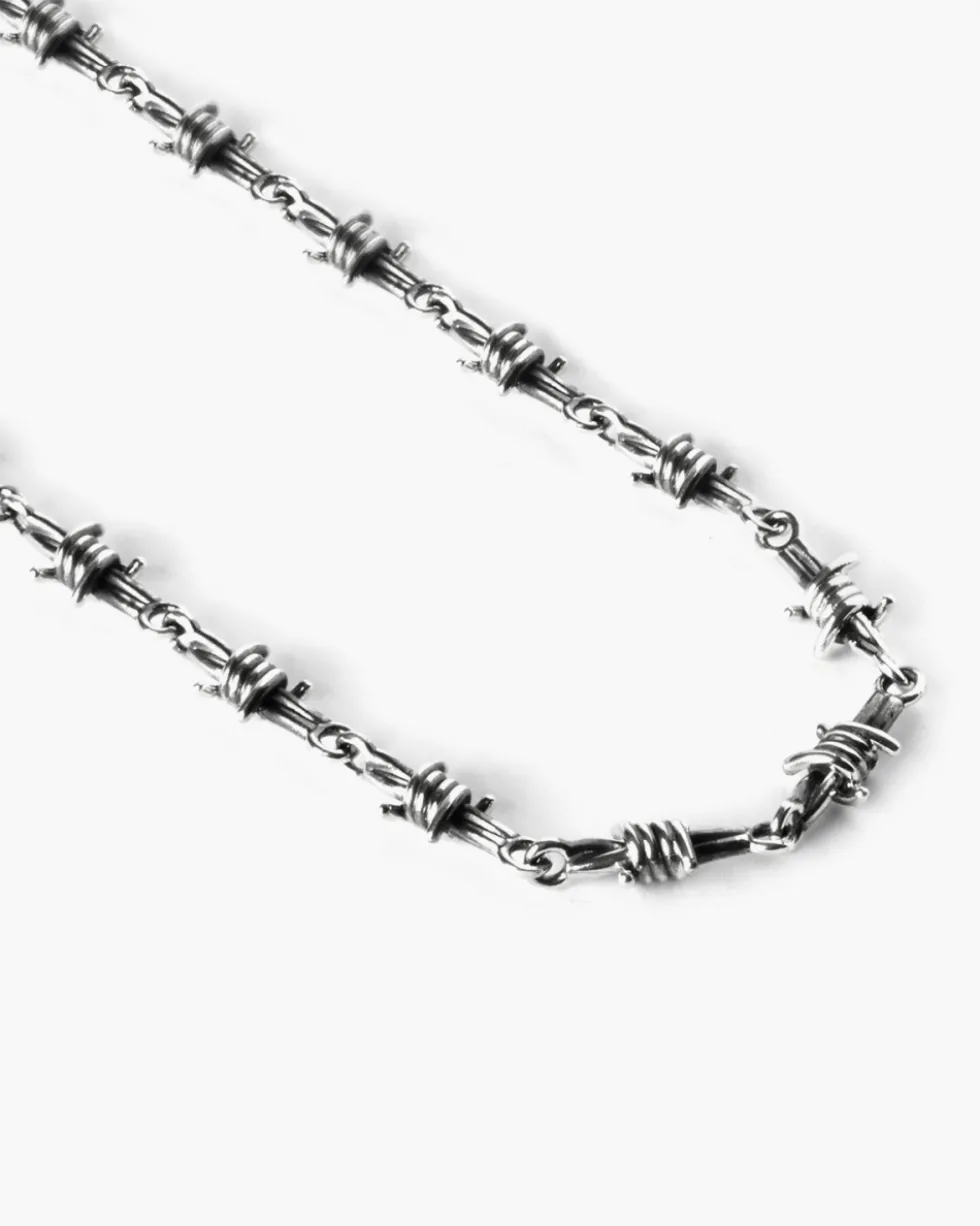 COLLANA FILO SPINATO IN ARGENTO