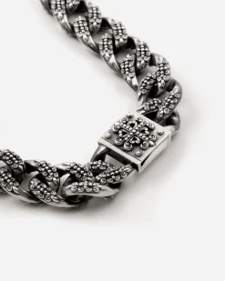 COLLANA GRUMETTA CON TEXTURE GOTICA ENLACE IN ARGENTO